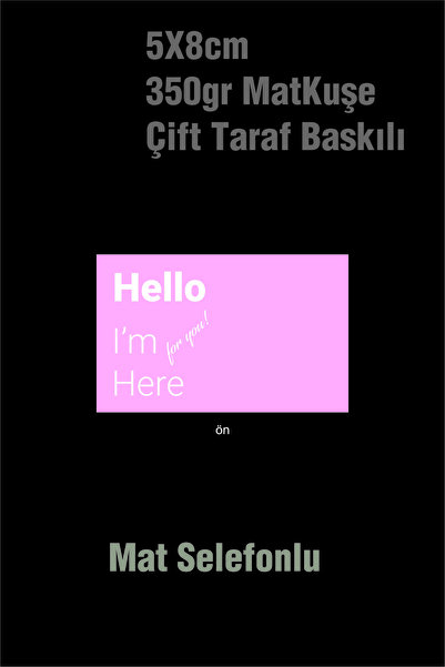 Örün Matbaa 50 Adet Pembe Renk Hello Kartı Ebat 5x8,3 Cm