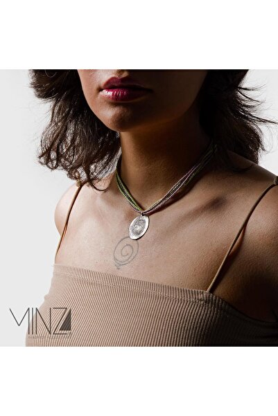MINZA Sassanid Women's Necklace, 925 Sterling Silver, Beaded Pendant Necklace, Handmade Adjustable Jewelry