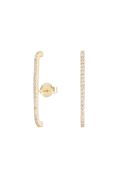 Lisa&Co. Cercei Argint Bonds Argint placat cu aur galben / Zircon / Alb