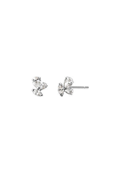 Lisa&Co. Cercei Aur Blossom Aur alb / Zircon / Alb