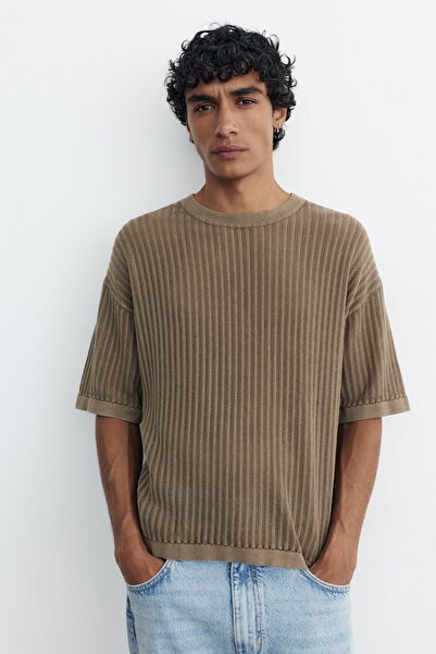 Pull & Bear Relaxed fit kalın triko tişört