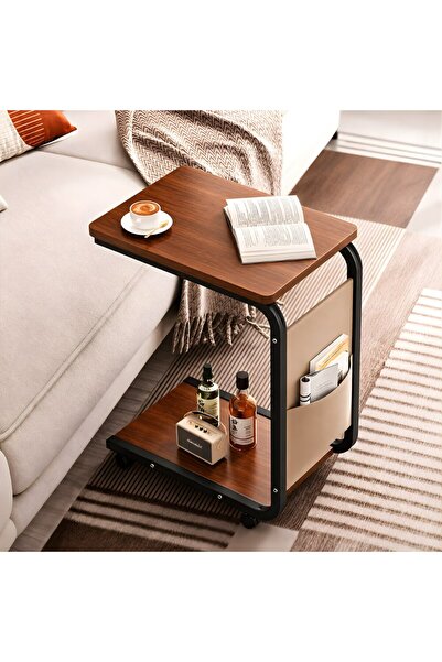 Kdhome Rivano Coffee Table, Wheels, Metal Frame, Storage Space, Living Room, ...