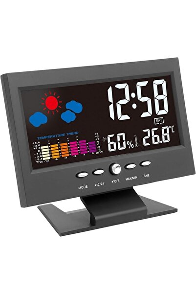 PROCART Digital watch with thermometer and hygrometer, voice control, weather...