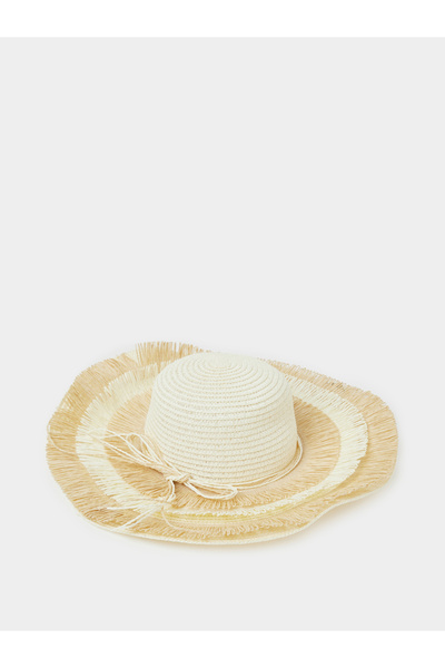 Styli Wide Brim Frayed Edge Straw Hat