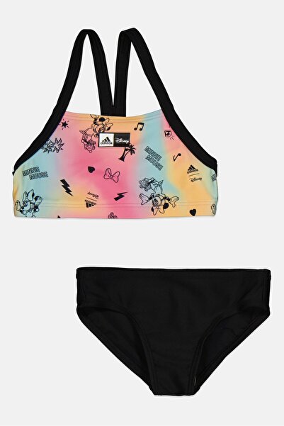 adidas X Disney Toddlers Girl 2 Pcs Brand Logo Bikini Top And Bottom Set, Mul...
