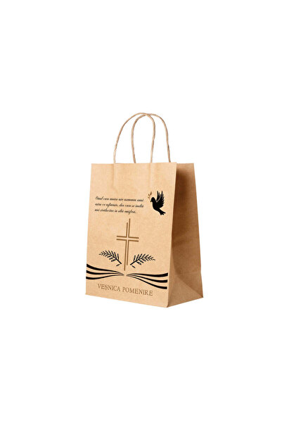 Papette Set 10 buc Pungă hârtie kraft NATUR Porumbel Ceresc Veşnică Pomenire,...