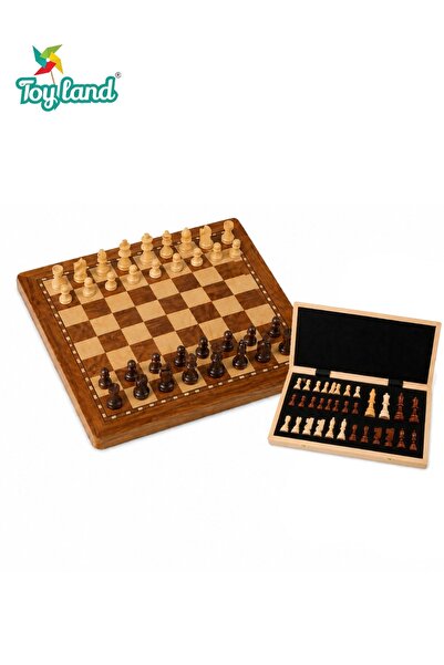 TOY LAND Wooden Folding Magnetic Chess Board Game Set with Classic Chess Piec...