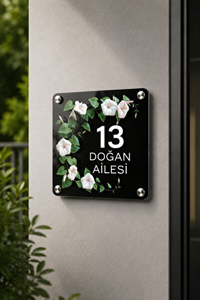 JHAAR Kişiye Özel Pleksi Kapı İsimliği – Modern & Lüks UV Baskılı Dekoratif K...