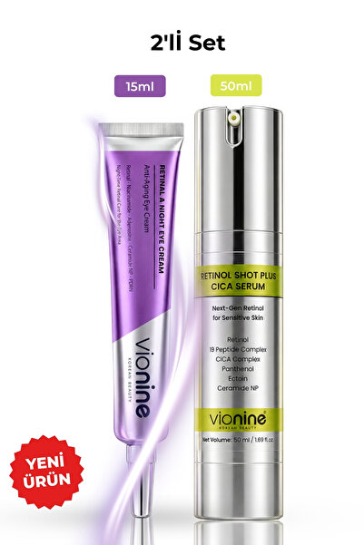 Vio nine Vionine Gece Bakım Seti 2'li (SERUM SET) | Retinol Serum + Göz Kremi