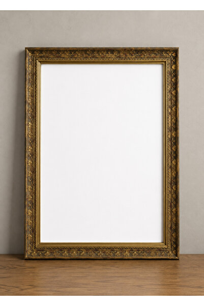 meram sanat 35 × 50 kahve gold karışımlı işlemeli premium çerçeve