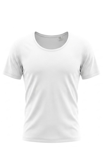 CottonVia 4 Pieces, Large Size Men's Undershirt, 100% Cotton, Crew Neck, Shor...