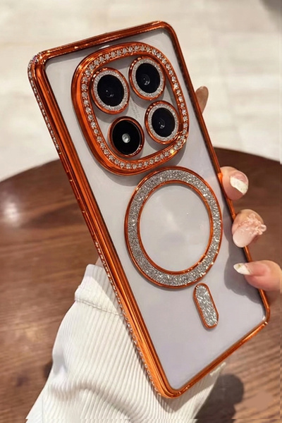 Nezih Case Redmi Note 15 Pro 5G Uyumlu Taşlı Magsafe Şarj Özellikli Kamera Ko...