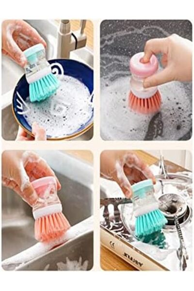Yıldızan Nzr Beautestore Dish Brush with Liquid Detergent Container |   Kitch...