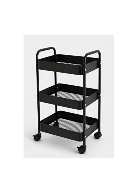 OEM 3-tier mobile metal shelf with wheels, multifunctional storage organizer,...
