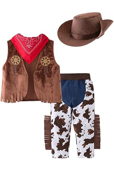 Arabest 4-Piece Baby Cowboy Costume Set,Vest,Pants,Hat & Bandana,Western Outf...