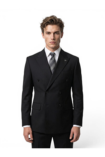 HERMOSE Signature |   Onyx Black Double Breasted Suit