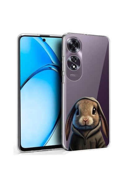 bestcase Husă pentru OPPO A60 4G, Silicon transparent 2MM, Iepuraș drăguț, An...