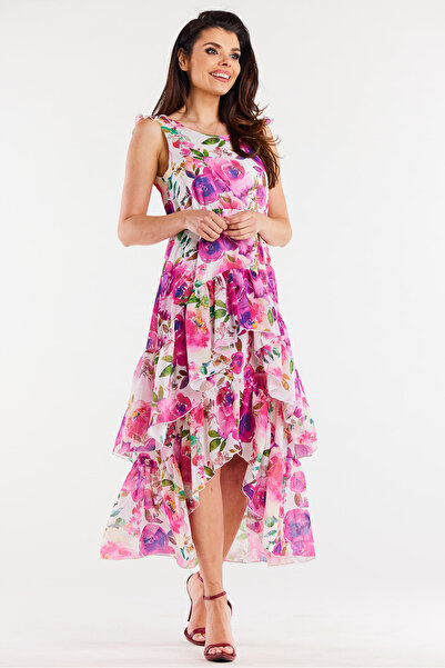 Awama Dress A500, Awama, Polyester, Pink/White, XL INTL