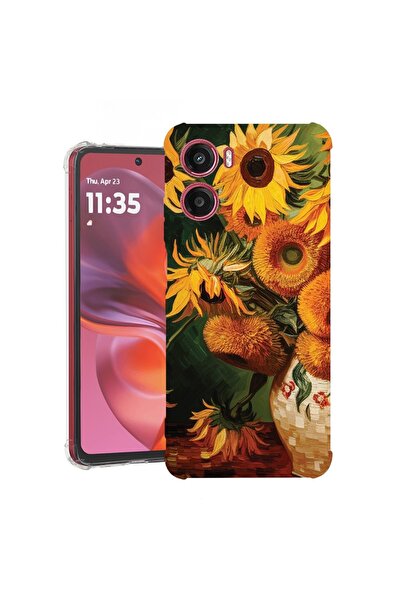 bestcase ¬Æ Husa pentru Motorola Moto G05, Anti Shock 1.5MM, Sunflower Painti...