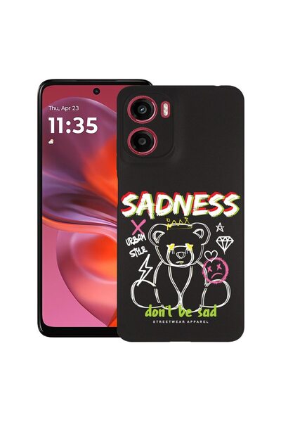 bestcase Калъф за Motorola Moto G05, Тъжен плюшен мечок, Тънък силиконов 0.8М...
