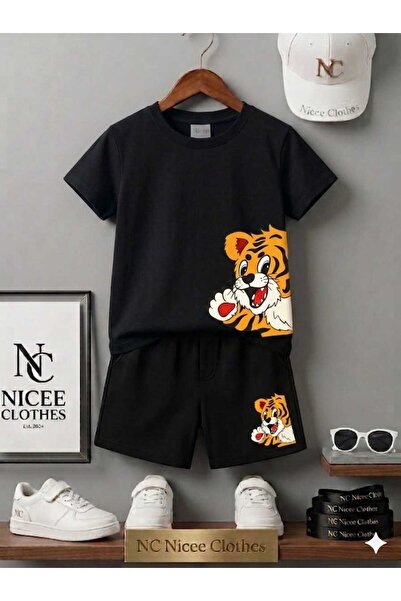 NC Nicee Clothes LETNJA DEČJA MAJICA I KRATKE HLAČE UNISEKS (MALI LAV SA STRANE)