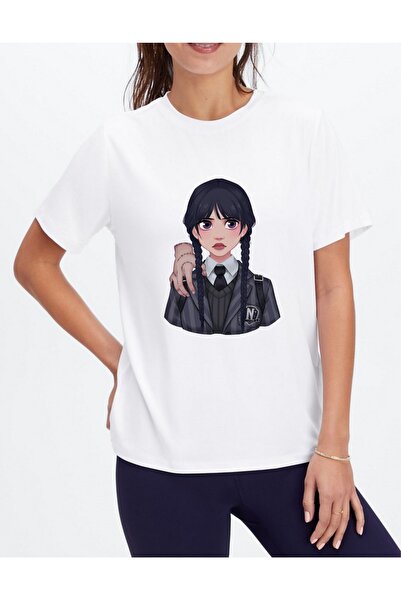 Krays Nevermore Academy Wednesday and Thing Detailed 100% Cotton Unisex Overs...
