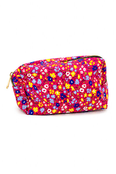 MakeWell Floral Patterned Makeup Bag – Zippered Fabric Cosmetic & Travel Orga...