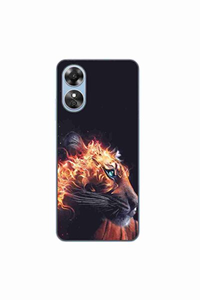 OEM Husa compatibila cu Oppo A17 Silicon Gel Tpu Model Flameborn Tiger