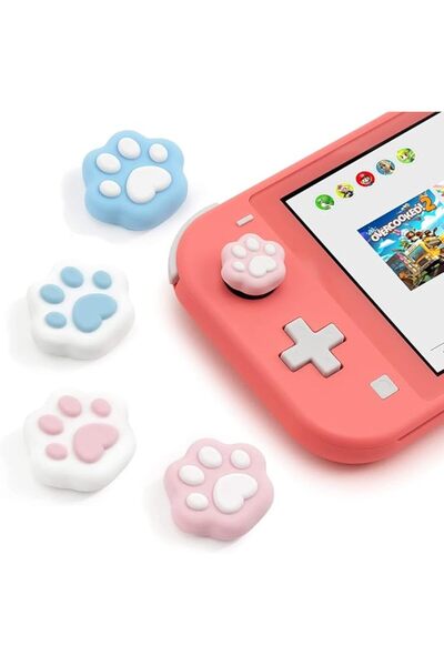 Generic أغطية عصا التحكم السيليكونية الناعمة على شكل مخلب قطة لجهاز Joy-Con، ...