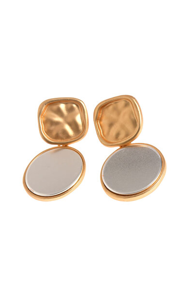 meli melo Modern earrings with square and round shapes in neutral shades