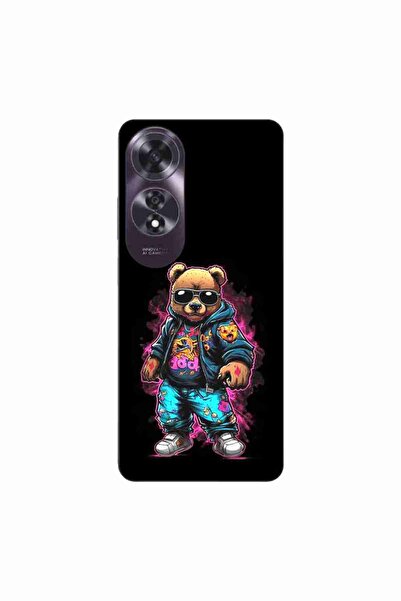 OEM Θήκη συμβατή με Oppo A60 4G Σιλικόνης Gel TPU με σχέδιο Αρκούδας, Μαύρο Cool