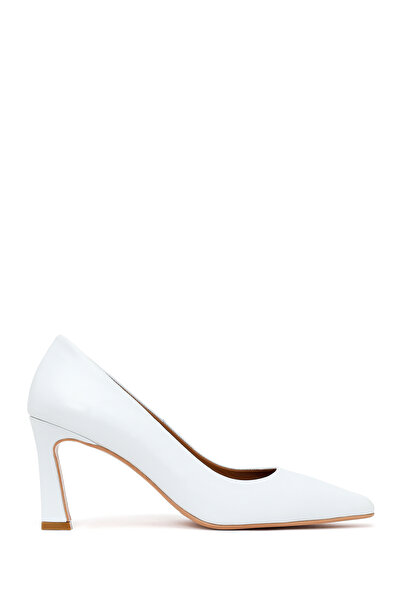 Derimod Women's White Thick Heeled Leather Stiletto 26Pfd133618