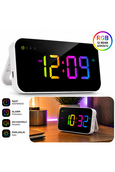 Genel Markalar NEO RGB Renkli Dijital Mini LED Saat