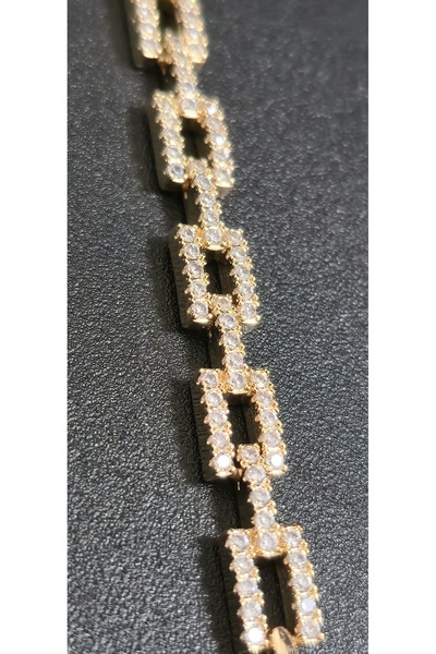 stainles steel Zirkon İşlemeli Çelik Bileklik (VIP)