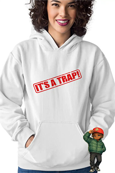 OEM Дамски суичър с качулка  "It's a Trap " с щампа на Дон Толивър и Плейбой ...