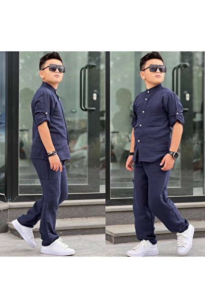 Lucky kidswear Costum bărbătesc de sărbătoare cu guler înalt și cămașă