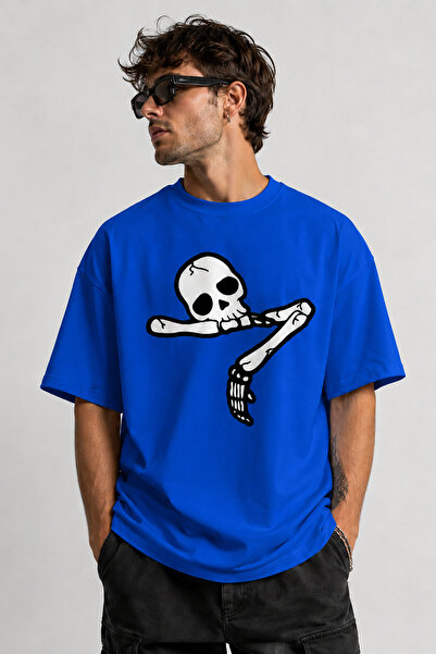 ArtYus Tricou oversize unisex cu imprimeu Dertli Skeleton – Tricou casual din...
