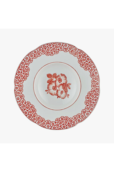 Vista Alegre Coralina by Oscar De La Renta Orange Porcelain Deep Plate 25 cm