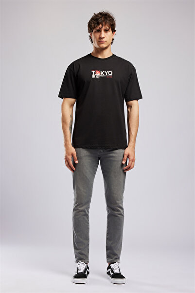 Lee Cooper Black Men's Loose Fit Text Printed T-Shirt 262 Lcm 242048 Tobias B...