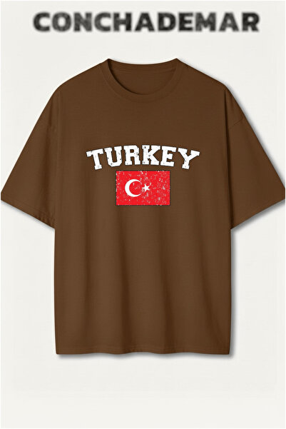 Vordevia Tricou din bumbac premium supradimensionat cu imprimeu pentru echipe...