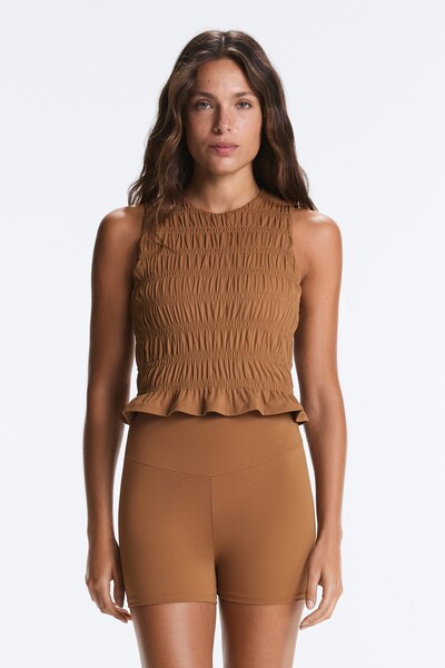Oysho Comfortlux kolsuz büzgülü T-shirt