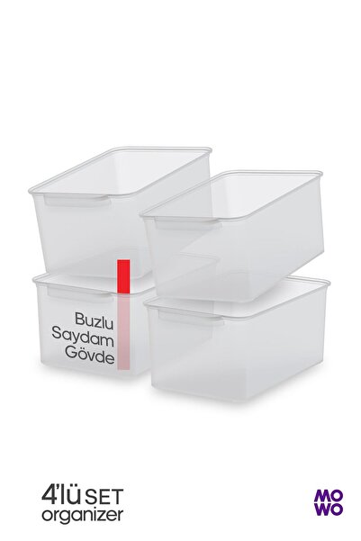 Mowo Home 4 Adet 7 Litre Buzdolabı Düzenleyici, Mutfak düzenleyici, Banyo Düzenleyici, Organizer, Saklama Kabı
