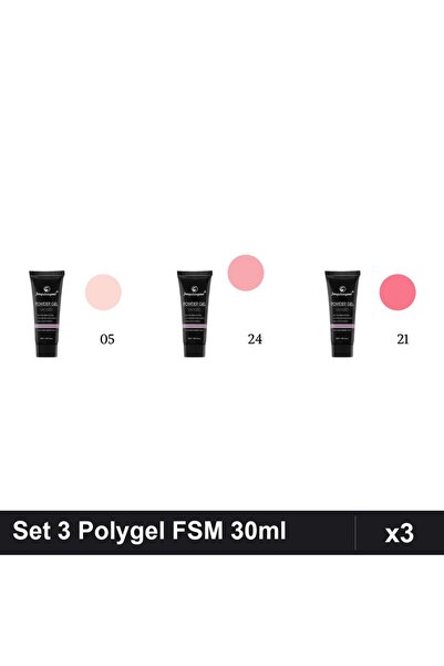 FSM Set 3 Polygel 30ml - Nr.05, Nr.24, Nr.21 - Constructie Unghii