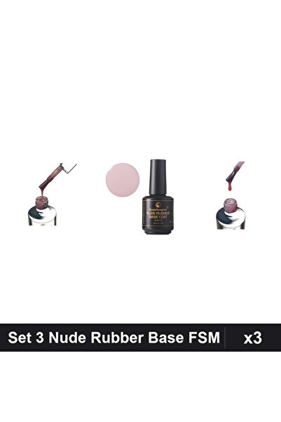 FSM Set 3 Nude Rubber Base 15ml - Nr.04, Nr.14, Nr.06 - Baza Rubber