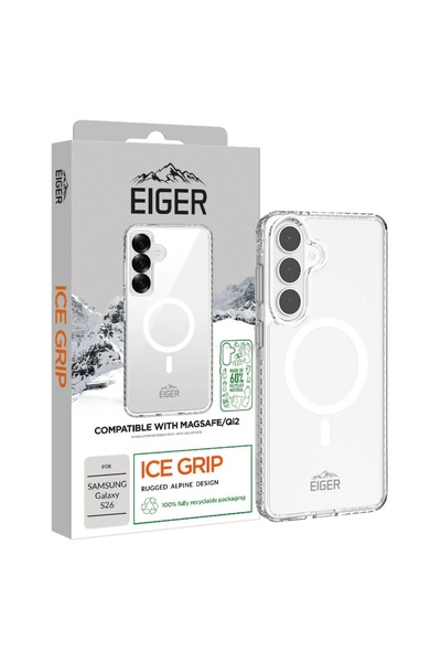 EIGER Husa Ice Grip Magsafe GRS Samsung Galaxy S26 Transparentă