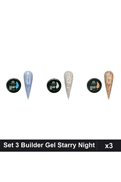 global fashion Set 3 Starry Night Builder Gel 15g - Nr.03, Nr.04, Nr.05