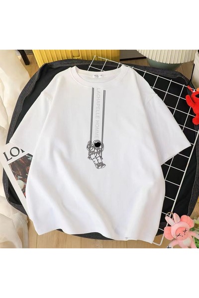 bellanova Unisex Oversize Printed T-Shirt Streetwear Comfortable Fit Daily Pr...