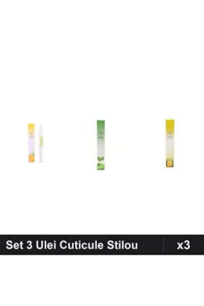 NAİLS Set 3 Ulei Cuticule Tip Stilou - Lemon, Măr Verde, Ananas - Global Fashion