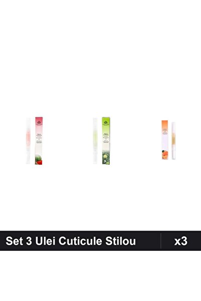 global fashion Set 3 Ulei Cuticule Tip Stilou - Pepene Verde, Măr, Portocaliu