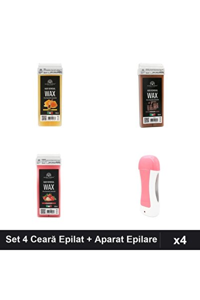 global fashion Set 4 Ceară Epilat Unică Folosință 100ml + Aparat - Miere, Cio...